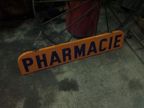 Antique Porcelain Drug Store Pharmacy Pharmacie Sign Obnoxious Antiques