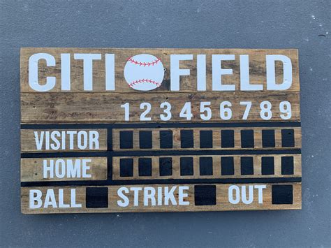 Citi ⚾️ Field Reclaimed Wood Scoreboard Nursery Decor Sports
