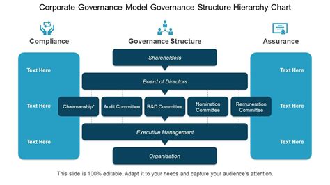Corporate Governance Model Governance Structure Hierarchy Chart Ppt