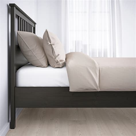 Hemnes Bed Frame Black Brownluröy Queen Ikea
