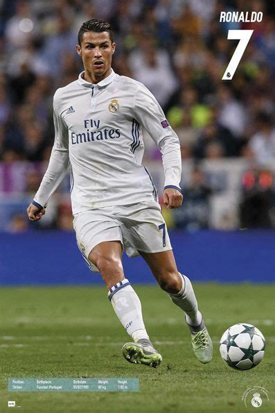 Cristiano Ronaldo Cr7 Real Madrid Soccer Poster Season 2016 2017