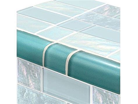 Artistry In Mosaics Twilight Series Trim Glass Tile Turquoise Mixed Trim Gt8m4896t4