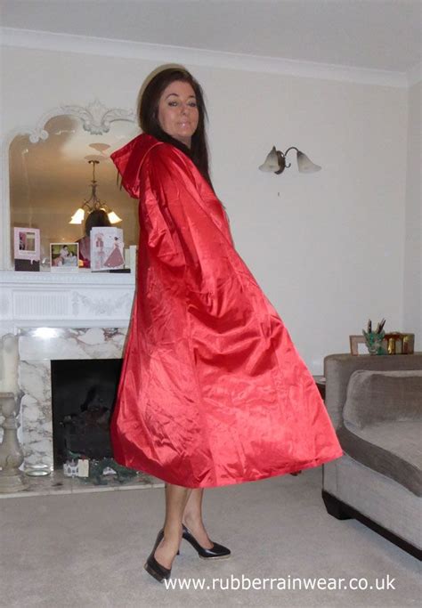Red Is The Colour Of Passion Check Out This Stunning Babe In Her Hot Red Rubber Rainwear