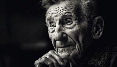 Premium Ai Image A Black And White Portrait Of An Old Man With