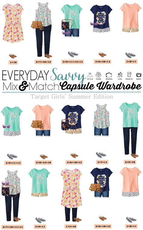 Summer Cute Girl Outfits Mix And Match Capsule Outfit For Girls