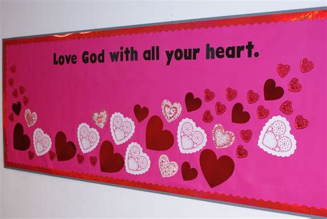 Valentines Day Church Bulletin Board Display Love God With All Your