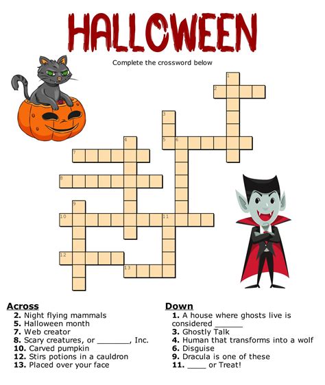 15 Best Free Printable Halloween Crossword Puzzle Pdf For Free At