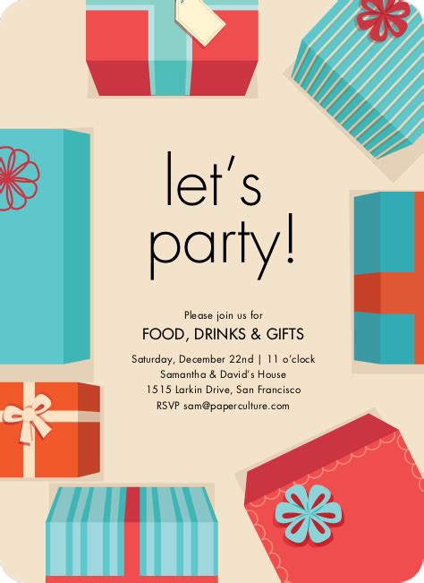 Turn gift cards into discounts. Gift Exchange Holiday Invitations | Paper Culture
