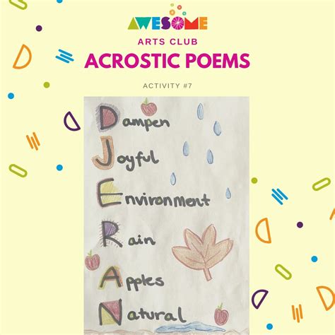 Awesome Arts Awesome Arts Club Acrostic Poems Do You Facebook