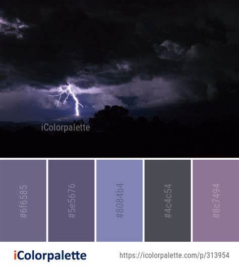 Color Palette Ideas From Sky Thunder Lightning Image