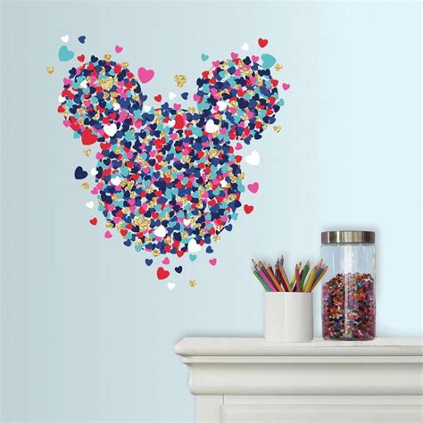 Roommates 5 In X 19 In Minnie Mouse Heart Confetti 1