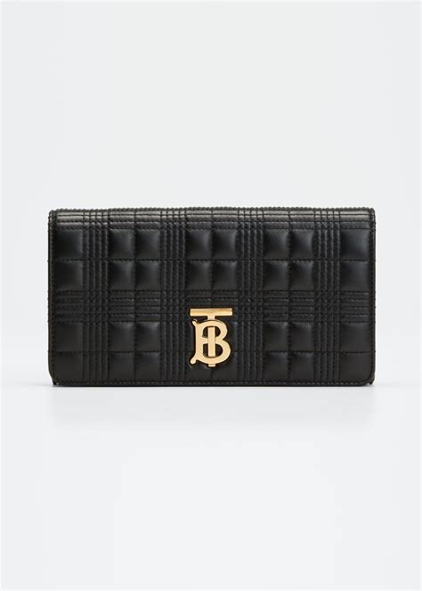 Burberry Lola Quilted Check Wallet On Chain In Black Lyst