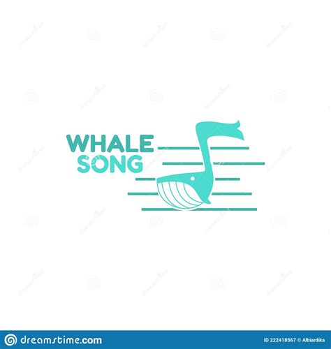 Baleine Chant Animal Harmonie Musique Bleu Logo Design Illustration De
