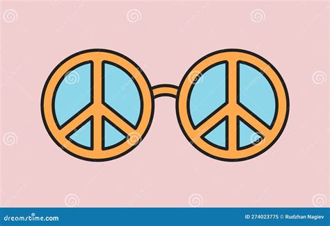 Glasses With Peace Sign Stock Vector Illustration Of Object 274023775