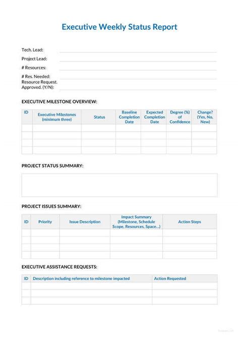 Weekly Status Report Template 26 Free Word Documents Download Free
