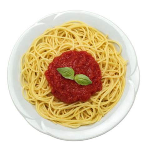 Nutritions Spaghetti/macaroni with tomatosauce per 100 grams.