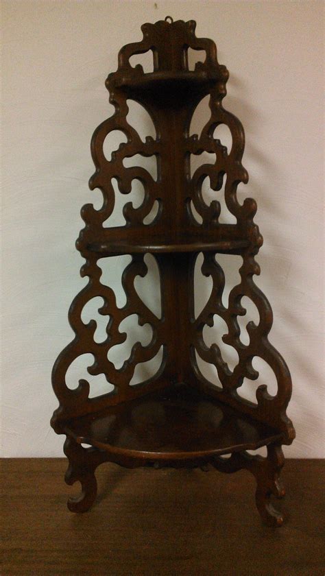 5 out of 5 stars 24" Three Tier Vintage Wooden Shelf, Stamped Butler Style ...