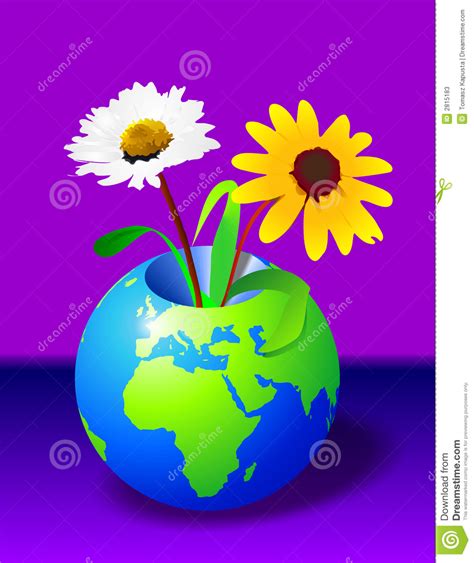 Earth And Flowers Stock Illustration Illustration Of Asia 2815183