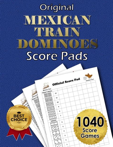 Buy Original Mexican Train Dominoes Score Pads 130 Large Print Score
