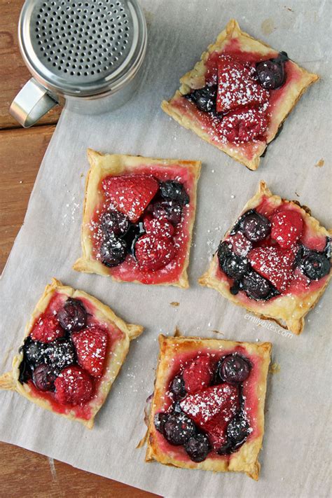 Cover the ball of dough in cling film and put in the fridge for about minutes to rest! Mixed Berry Puff Pastry Tarts - Emily Bites