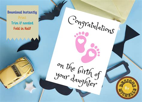 Birth Of Daughter Card Congratulations On The Birth Of Your Etsy