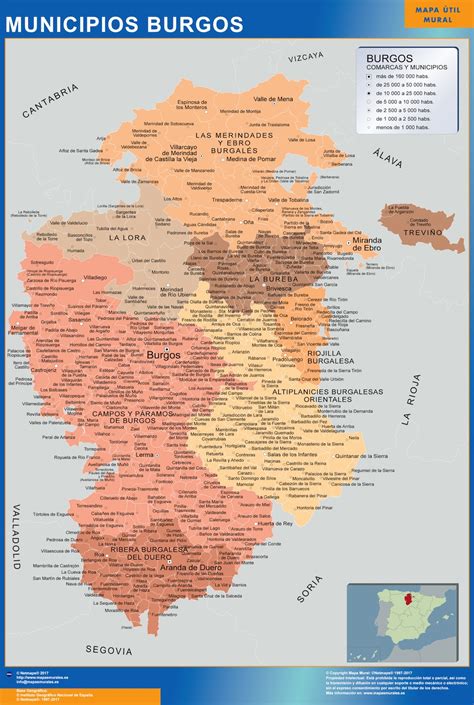 Biggest Municipalities Burgos Map From Spain Wall Maps Of The World