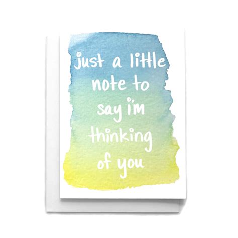 Just A Little Note Thinking Of You Greeting Card Hand Painted