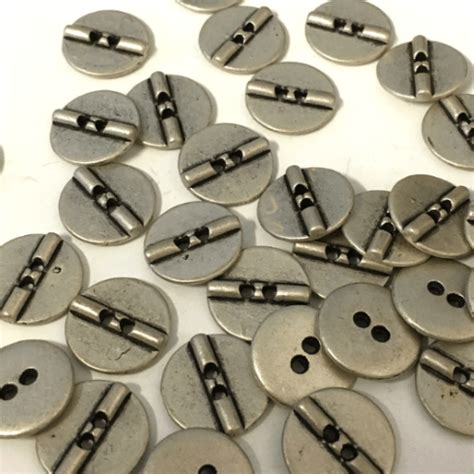 15mm Silver Metal Vintage Buttons The Button Shed