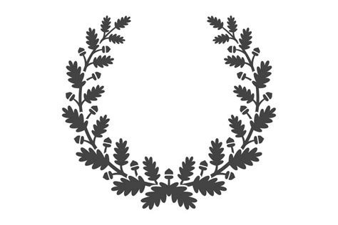 Oak Wreath Leaves Laurwl Branches Success Symbol