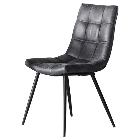 Available in a variety of materials, these modern dining chairs typically feature metal combined with leather or plastic to achieve the smooth lines that define modern design. Charcoal Faux Leather Dining Chairs - Set of 2 in 2020 ...