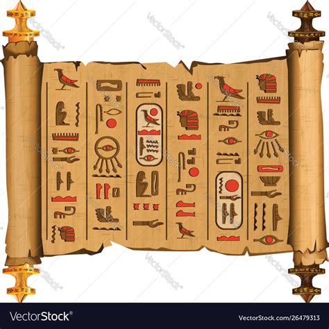 Ancient Egypt Papyrus Scroll Cartoon Royalty Free Vector