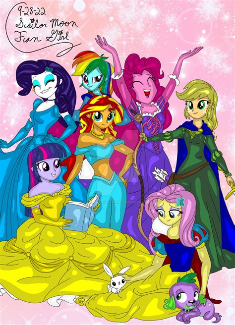 Mlp Equestria Girls As Disneys Princesses By Sailormoonfangirl On