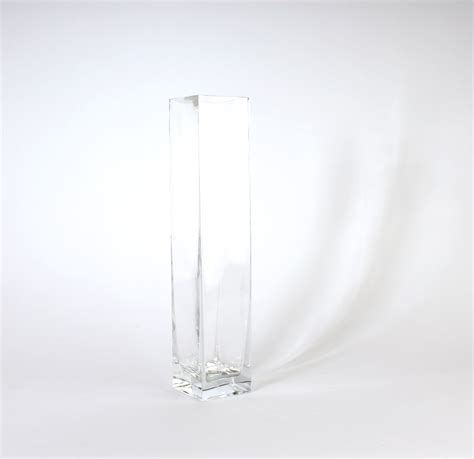Glow The Event Store Rectangular Vase Clear Glass 2 5 X 4 75 Glow The Event Store