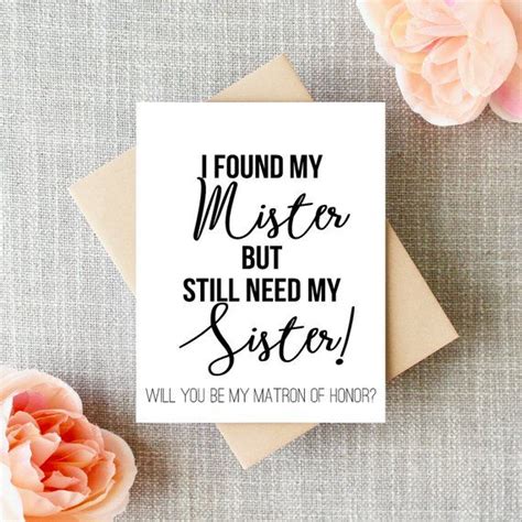 Will You Be My Matron Of Honor Funny Card Matron Of Honor Etsy