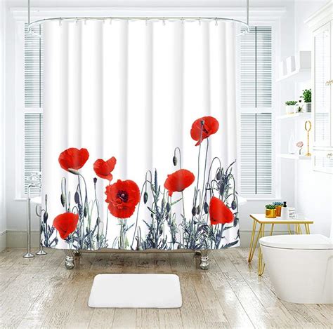 Poppy Shower Curtains Curtains And Drapes