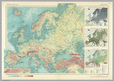 Europe Physical Pergamon World Atlas David Rumsey Historical Map