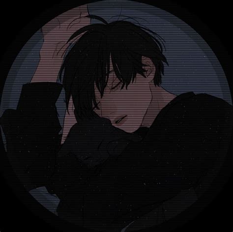 Anime Boy Icon Dark• Tags Grunge Aesthetic Dark Oscuro Black