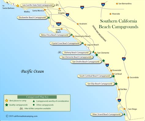 Southern California Beach Campground Map