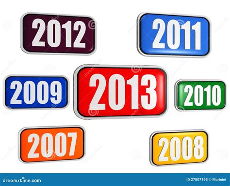 New Year 2013 And Previous Years In Banners Stock Illustration