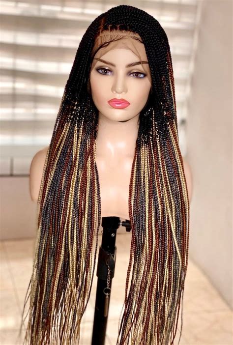ombré knotless braided wig etsy