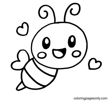 Cute Honey Bee Coloring Page Coloring Page Page For Kids And Adults