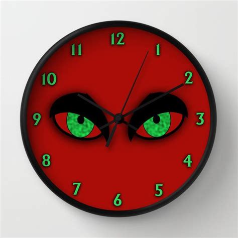 Evil Eyes Wall Clock By Leatherwood Design Wall Clock Clock Animal