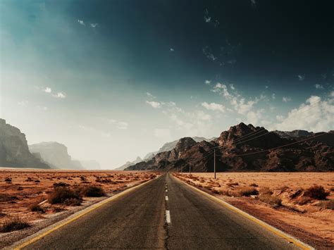 Desktop Wallpaper Landscape Highway Lone Road Sky Hd Image Picture
