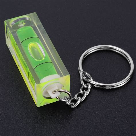 1pc Mini Acrylic Spirit Level Key Ring Key Chain Tool Gadget T Novel
