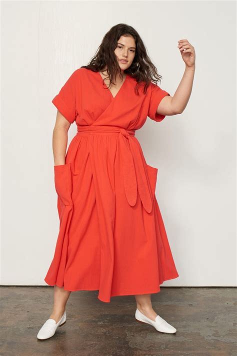 Bright Red Wrap Dress Plus Size Fashion Plus Size Outfits Plus