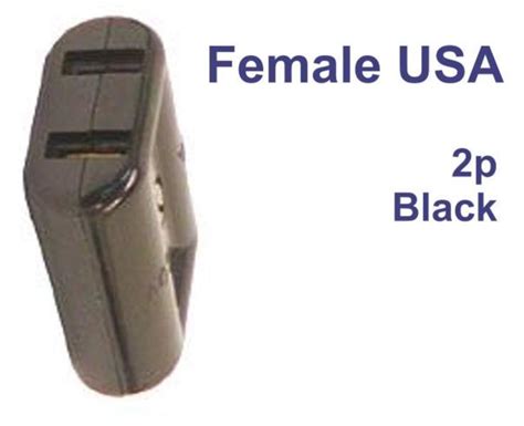 2 Pin Flat Connector Socket Coupling Female Usa Version 6a Bla