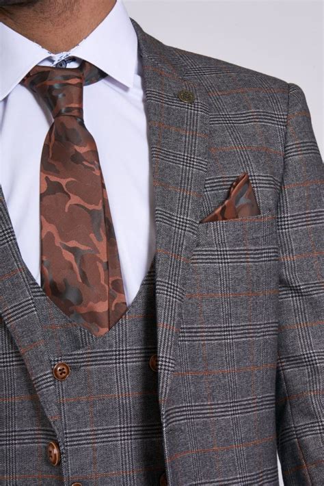 marc darcy jenson grey check 3 piece suit suitsme