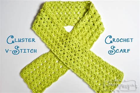 Cluster V Stitch Scarf Free Crochet Pattern V Stitch Crochet One