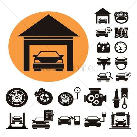 Collection Of Automobile Icons Vector Image 1622332 Stockunlimited