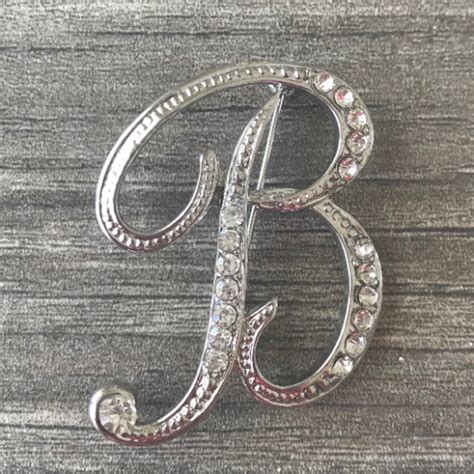 Sale Silver Initial Letter Brooch Pin Show Ring Outfitters